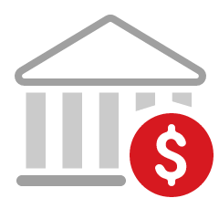詐欺による金銭的被害を表す銀行のアイコン