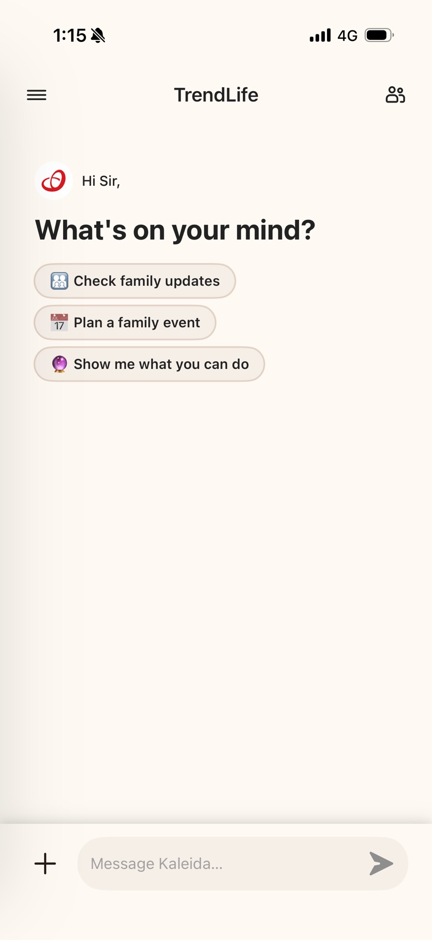 TrendLife app sign-in screen.