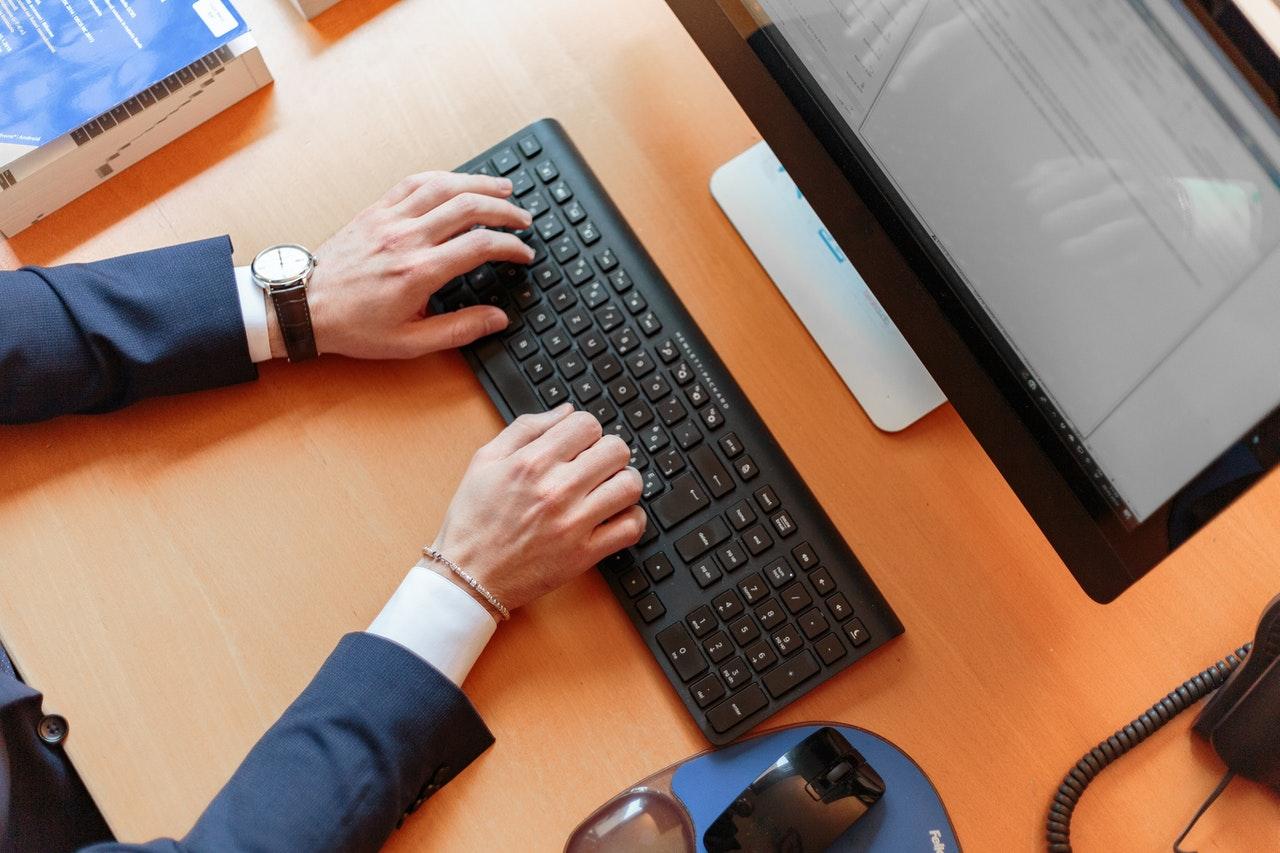 a man surfing the internet